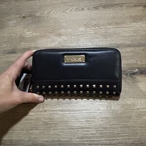 Bebe Black Brooklyn Studded Wallet